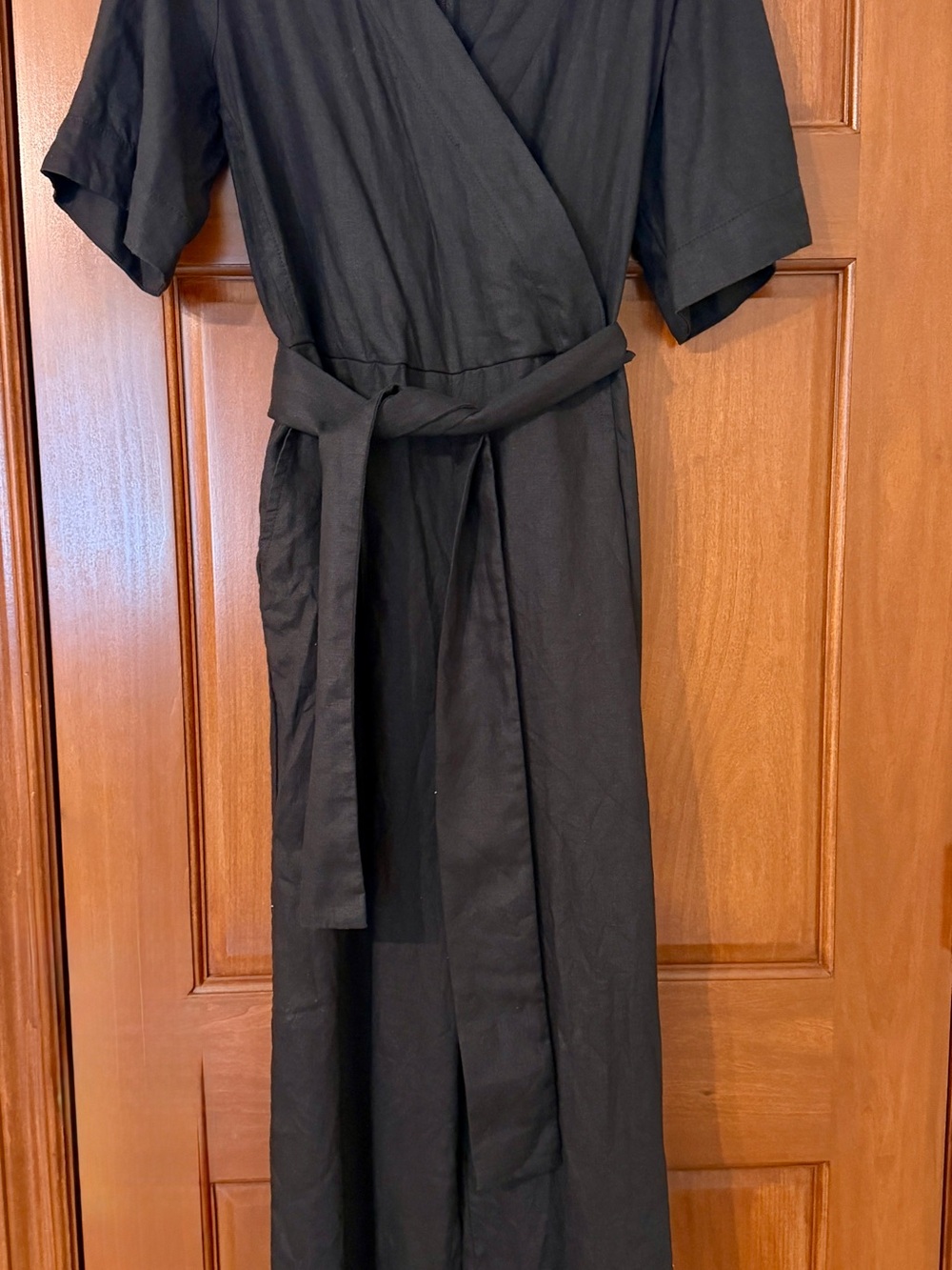 Everlane Black Wrap Jumpsuit with Belt